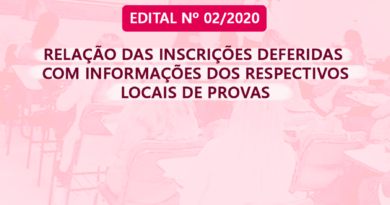 Relação das inscrições deferidas no edital 02/2020 da educação de Içara/SC